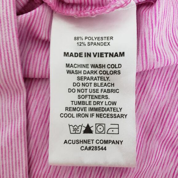 FootJoy Lisle Space Dye Microstripe Polo Shirt Men 2XL XXL Pink Club Logo - Picture 13 of 13